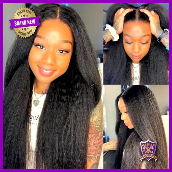 Kinky Straight Human Hair Bundles 16 18 20 Inch Virgin Brazilian 3 Pack main image 5